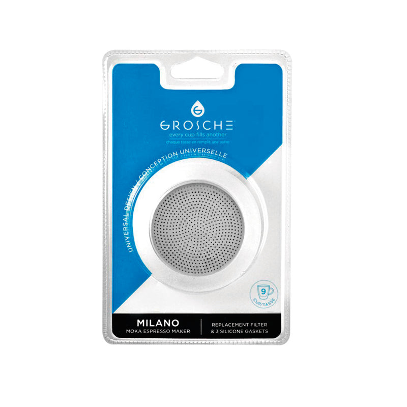 Repuesto Grosche Milano 3 Sellos de Silicona Más Filtro Metálico.